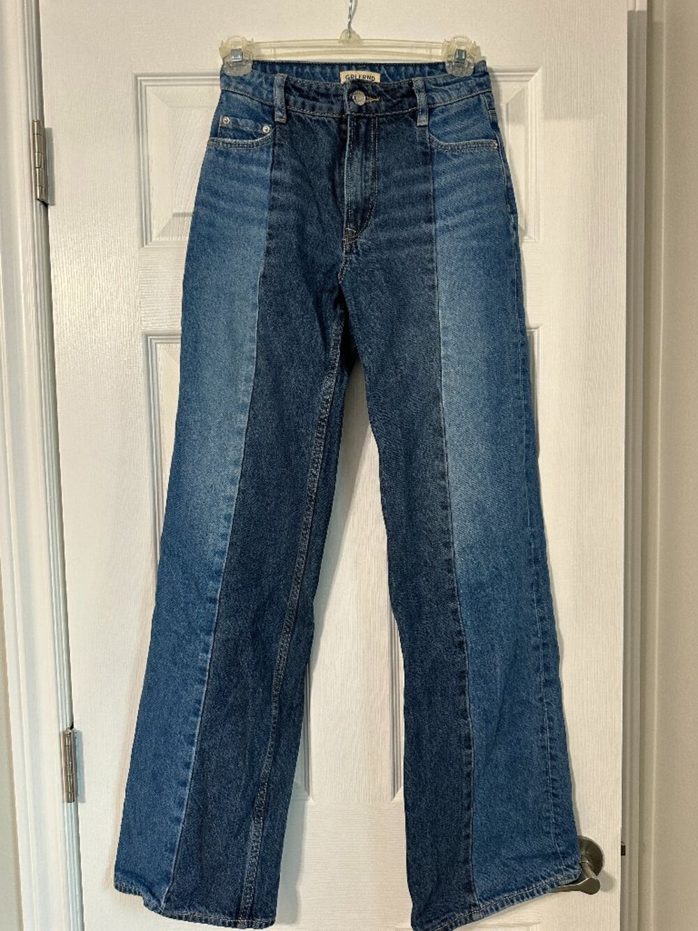 GRLFRND Straight Leg Two Tone Denim